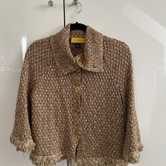 St John Gold Knit Sweater Jacket P XS - Picture 5 of 5